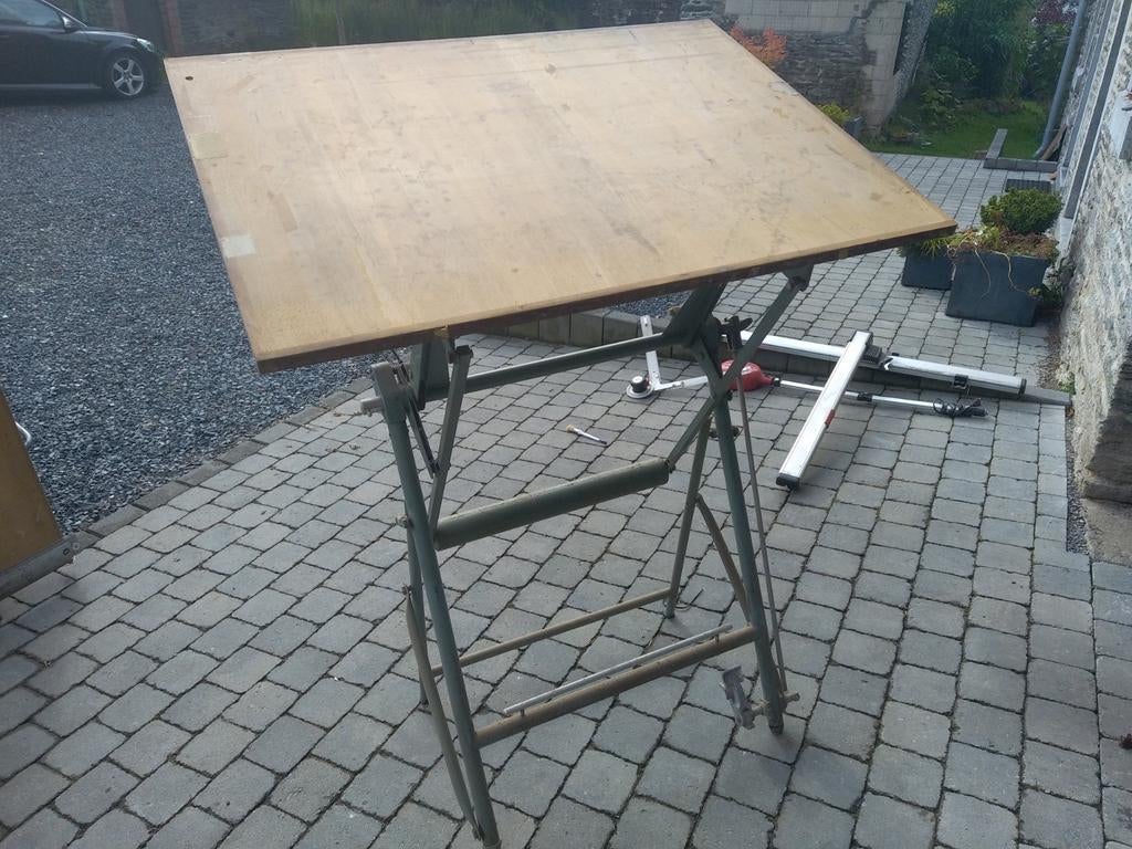 Table de dessin d'architecte vintage dans son jus (+/-1940), Enlèvement