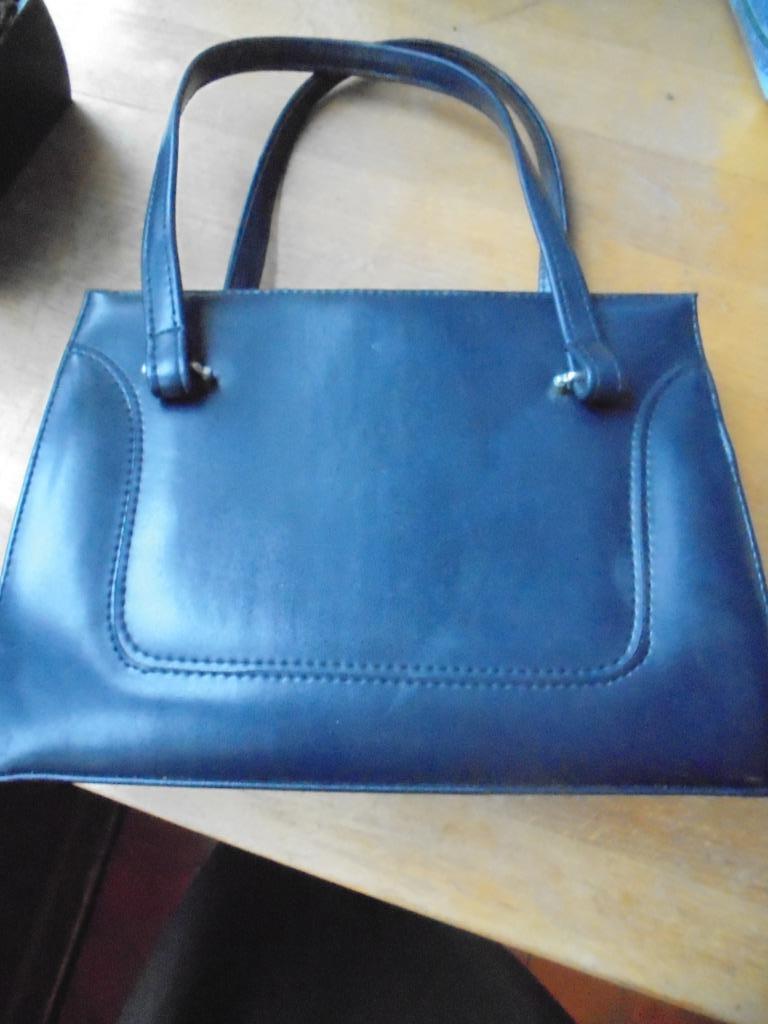 Klassieke donkerblauwe vintage handtas jaren 1970, Handtassen en Accessoires, Tassen | Damestassen, Ophalen of Verzenden, Nieuw