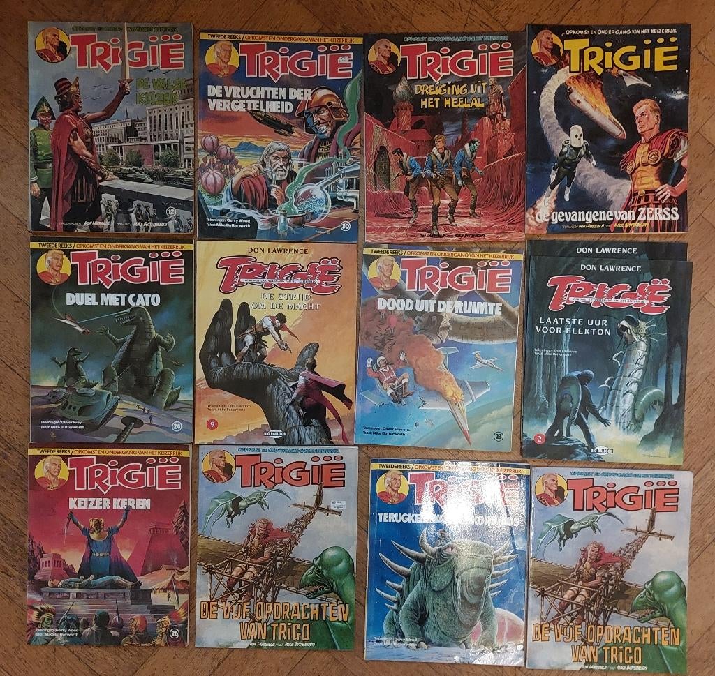 Lot 28 strips Trigië, Meerdere stripboeken, Ophalen of Verzenden, Zo goed als nieuw