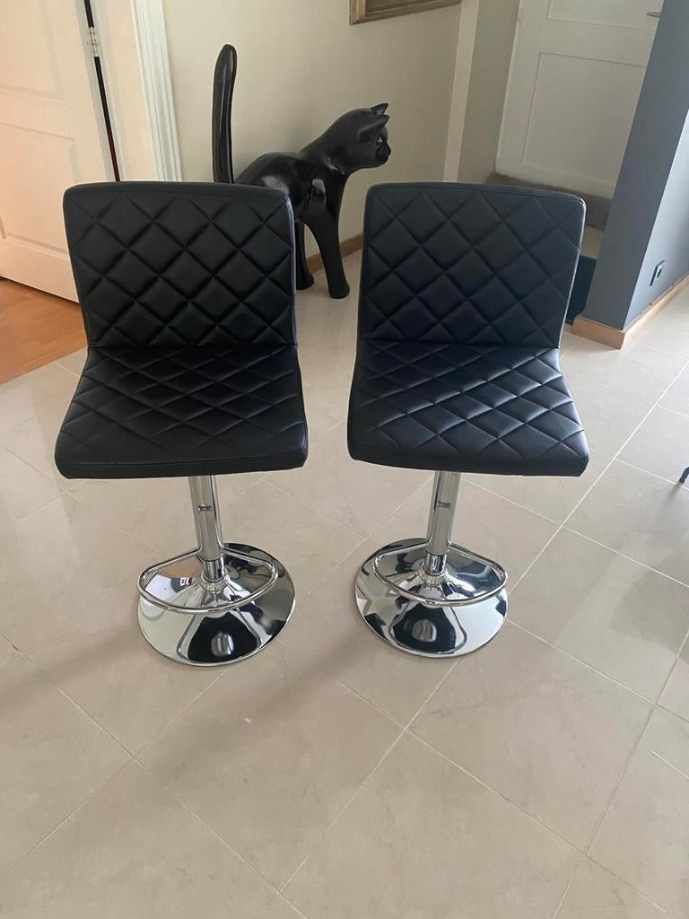 2 barkrukken, Avec repose-pieds, 2 tabourets, Synthétique, Enlèvement