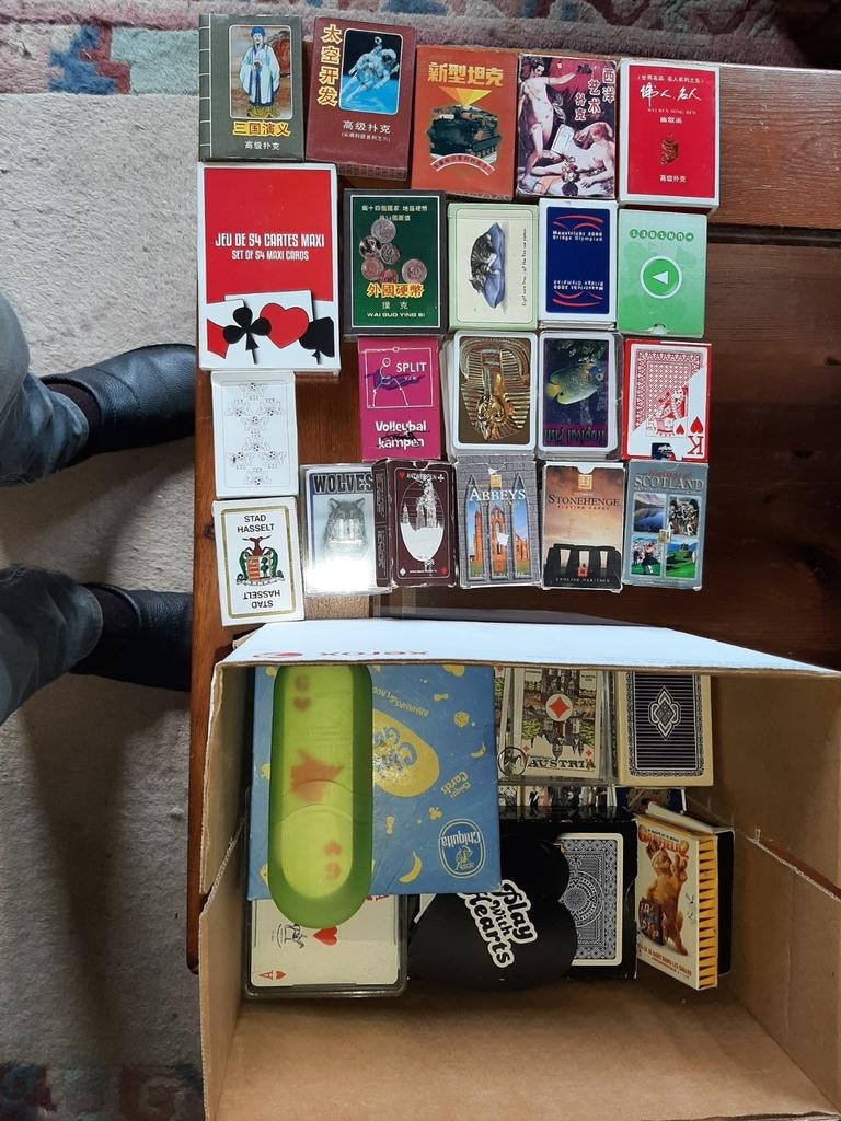 Verzameling 70 boeken speelkaarten ZONDER jokers., Ophalen, Gebruikt