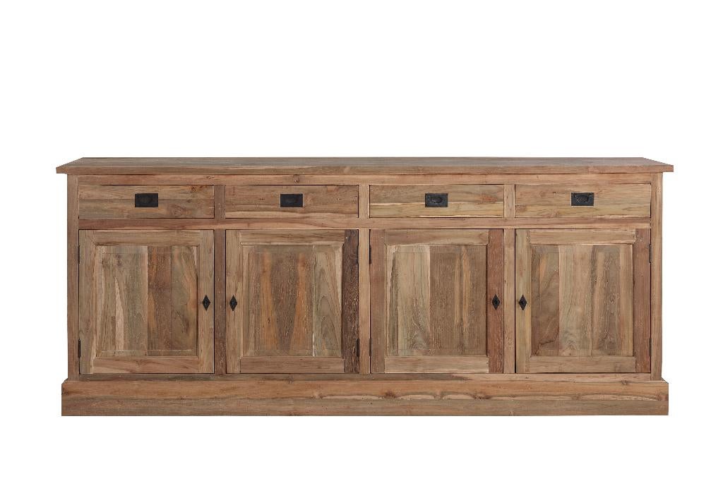 teakhouten dressoir 220, Huis en Inrichting, Kasten | Dressoirs, Nieuw, 200 cm of meer, 25 tot 50 cm, Met lade(s), Met deur(en)