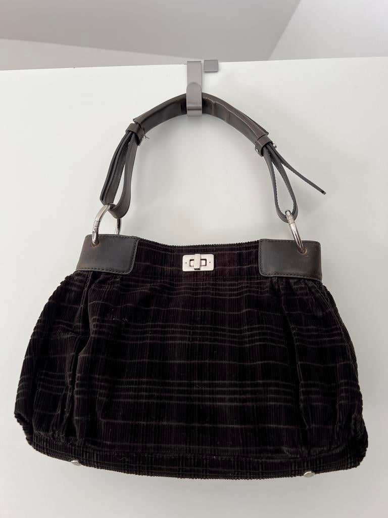 Sac à bandoulière Sequoia cuir velours marron foncé, Enlèvement, Comme neuf