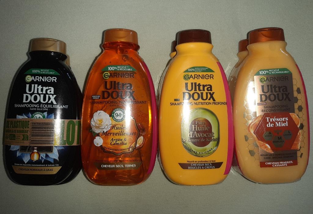 Garnier Ultra Doux shampoos 300 en 250 ml, Handtassen en Accessoires, Uiterlijk | Haarverzorging, Nieuw, Shampoo of Conditioner