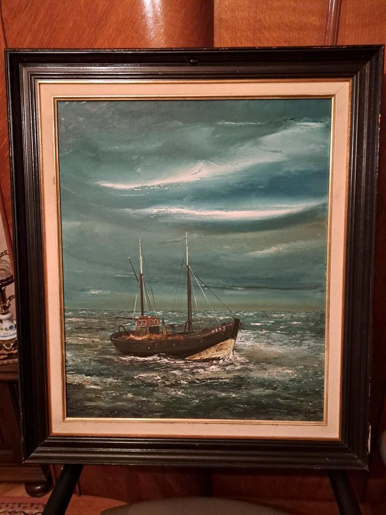 Schilderij olieverf op doek. Gehandtekend door kunstenaar., Enlèvement
