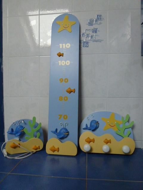 Toise veilleuse porte-manteaux coordonnés, Enlèvement ou Envoi, Utilisé, Décoration murale