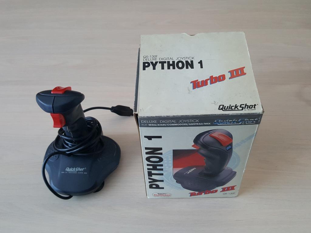 ** Joystick numérique Quick Shot PYTHON 1 Turbo 3 1990 Sega, Envoi, Utilisé