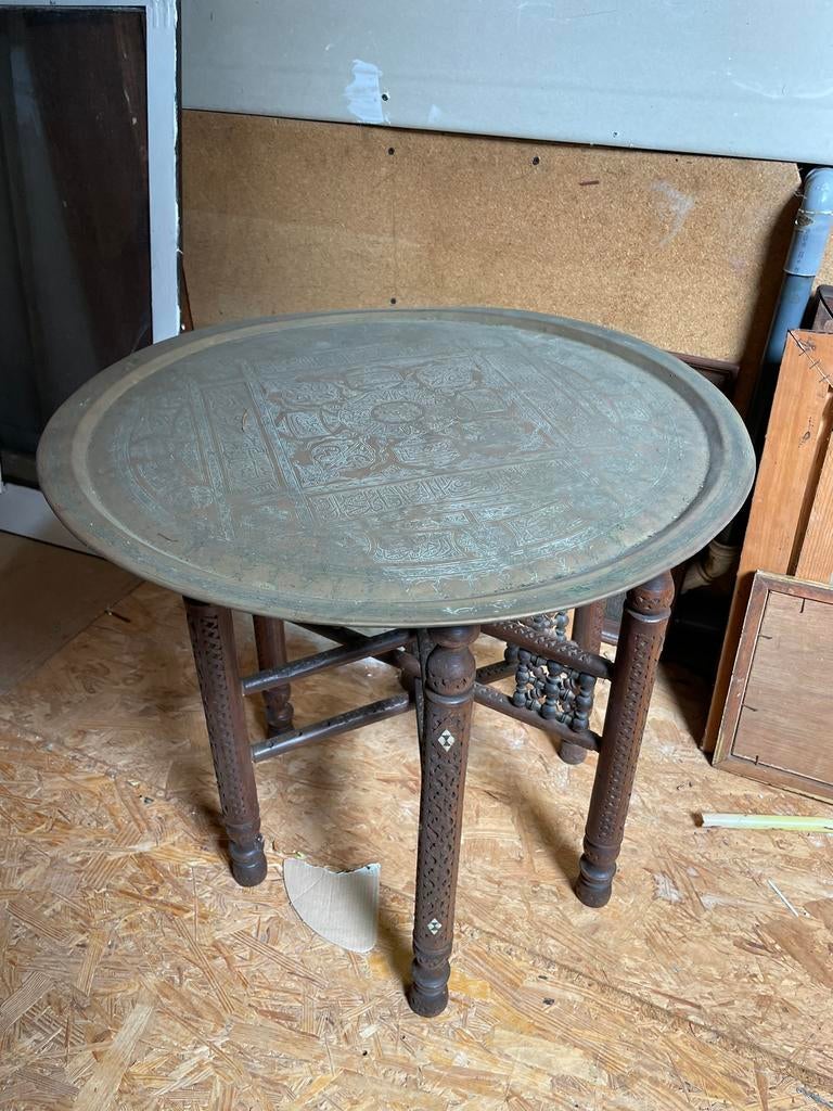 Table d'appoint en cuivre, Rond, 45 à 60 cm, Enlèvement, Utilisé