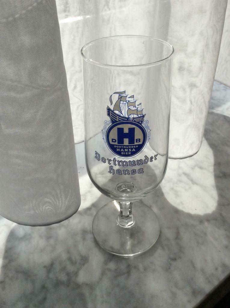 Oud Bierglas “ Dortmunder hansa bier” 2 stuks, Verzamelen, Ophalen of Verzenden, Glas of Glazen