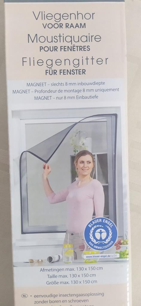 Vliegen hor voor raam. Max. 130X150cm. Doe het z. set. NIEUW, Ophalen, Nieuw
