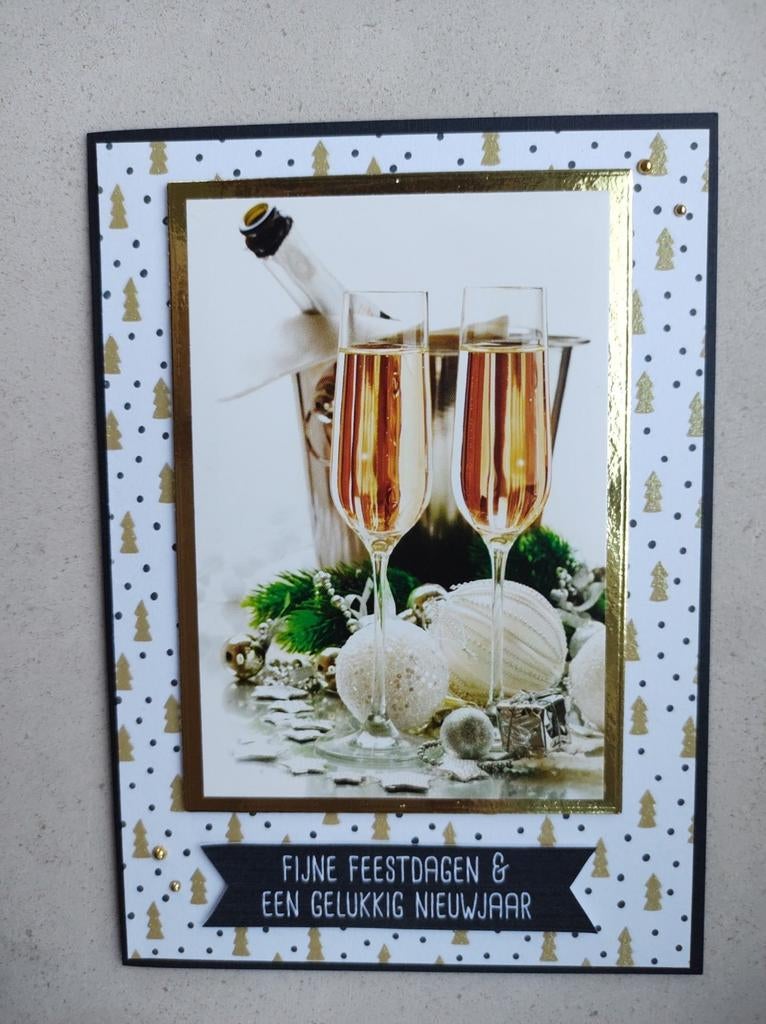 Zelfgemaakte kerstkaart met omslag, Hobby en Vrije tijd, Kaarten | Zelfgemaakt, Ophalen of Verzenden, Nieuw, Kerst