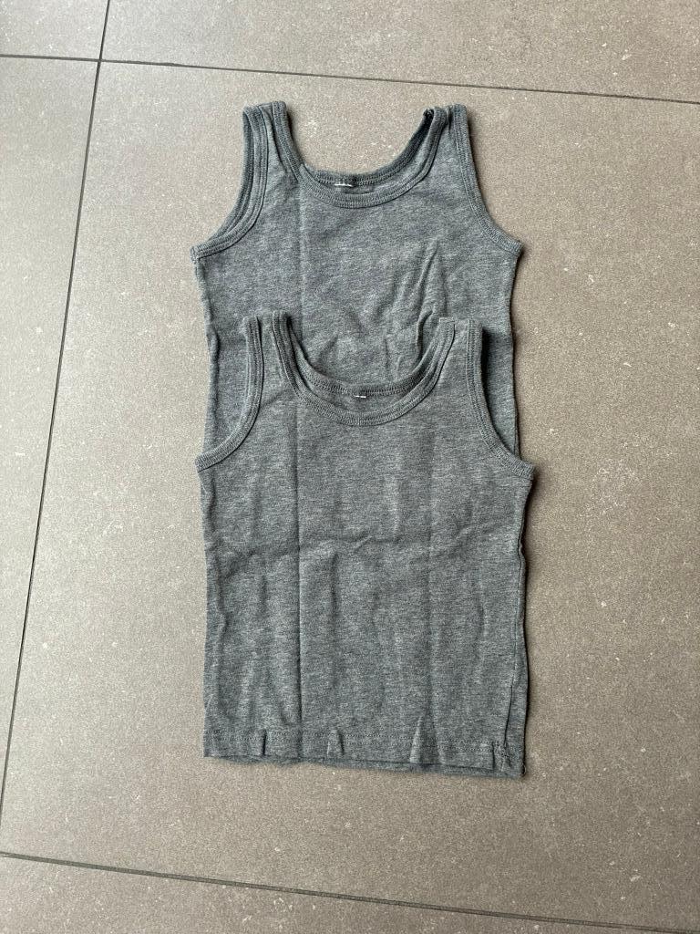 Set 2 grijze onderhemdjes van Hema (Maat 86-92 / 1-2 jaar), Kinderen en Baby's, Babykleding | Maat 86, Nacht- of Onderkleding