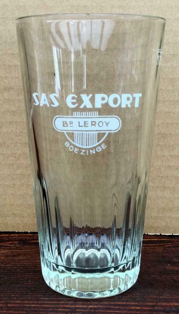 bier brouwerij glas SAS Leroy Boezinge 33cl geribd export, Enlèvement ou Envoi, Comme neuf