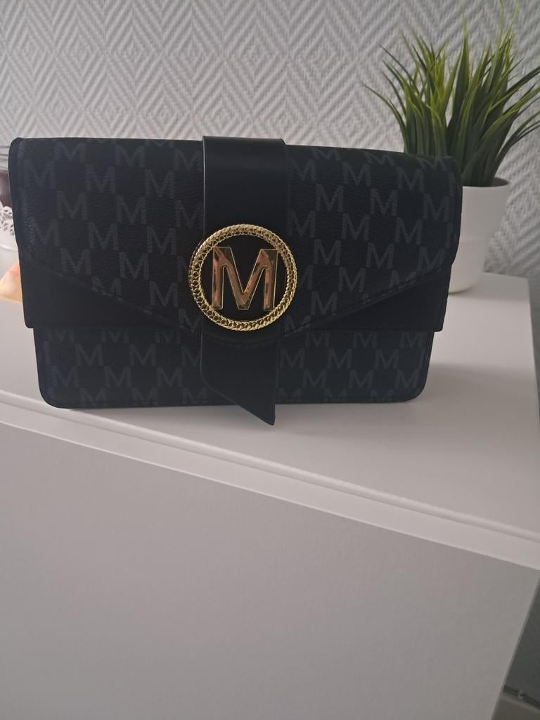 Zwarte schoudertas met trendy patroon voor dames, Handtassen en Accessoires, Tassen | Damestassen, Ophalen of Verzenden, Nieuw