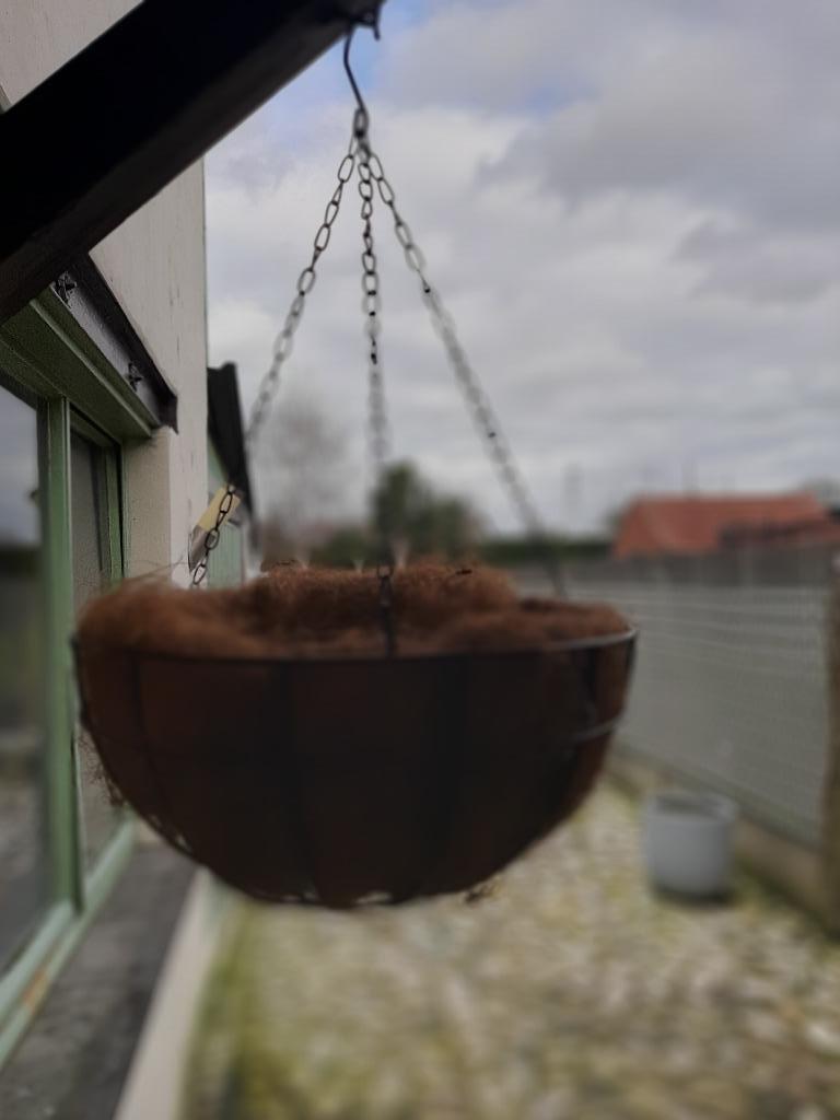 Planten mandjes ( 2 st. ), Ophalen of Verzenden, Zo goed als nieuw, Rond, Mand