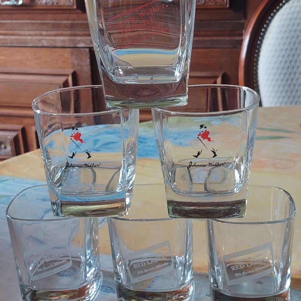 6 glazen johnnie walker red label voor verzamelaars, Verzamelen, Ophalen of Verzenden, Zo goed als nieuw