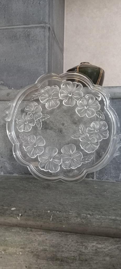 Glazen taartschaal/schotel 35cm, Schaal, Rond, Ophalen of Verzenden, Glas