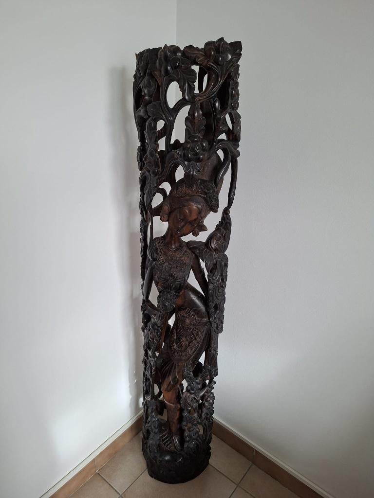 Balinees beeld groot, Antiek en Kunst, Ophalen, Hout, Beeld