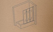 NIEUW,nog in verpakking: Badwand glas 3-delig, Ophalen, Nieuw, Glas, Bad