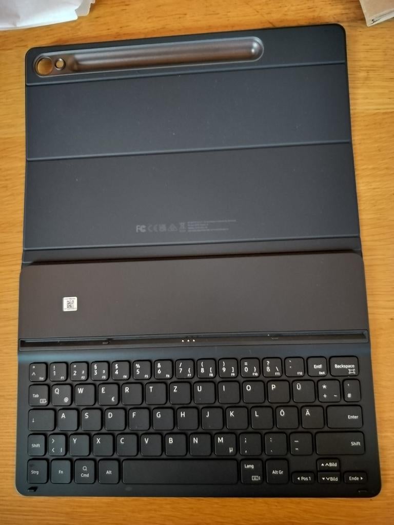 Housse de livre fine noire Qwerty pour Samsung Galaxy TAB S9, Neuf, Enlèvement ou Envoi, 11 pouces, Protection faces avant et arrière