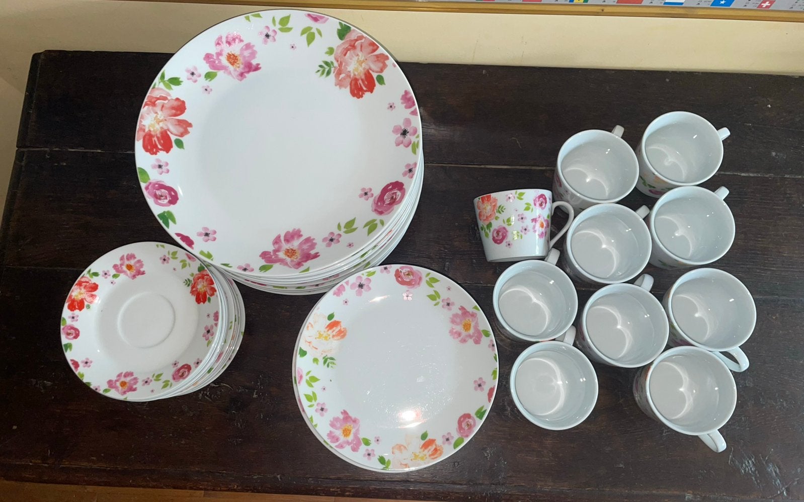 Serviesset met bloemen, Ophalen, Gebruikt, Keramiek, Vintage