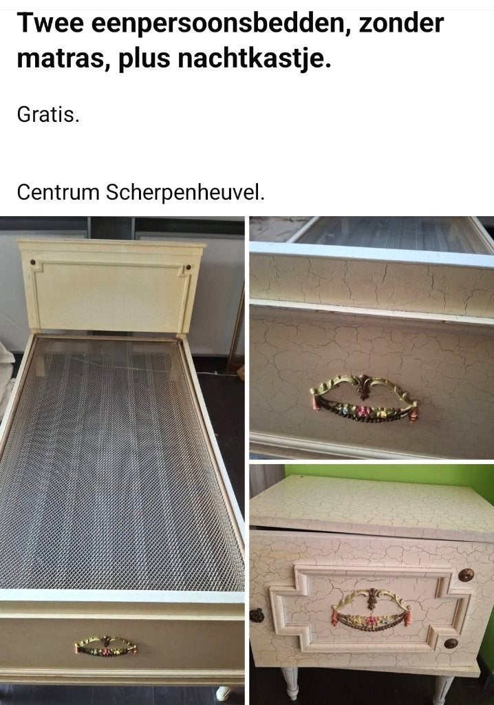 Eenpersoonsbed, Huis en Inrichting, Slaapkamer | Bedden, Ophalen, Gebruikt, Eenpersoons, Romantisch