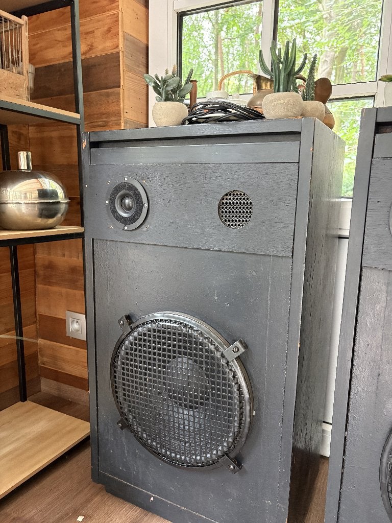 Uitstekende Luidsprekers + Subwoofers + Versterker !, Audio, Tv en Foto, Luidsprekerboxen, Ophalen, Gebruikt, Inclusief kabels
