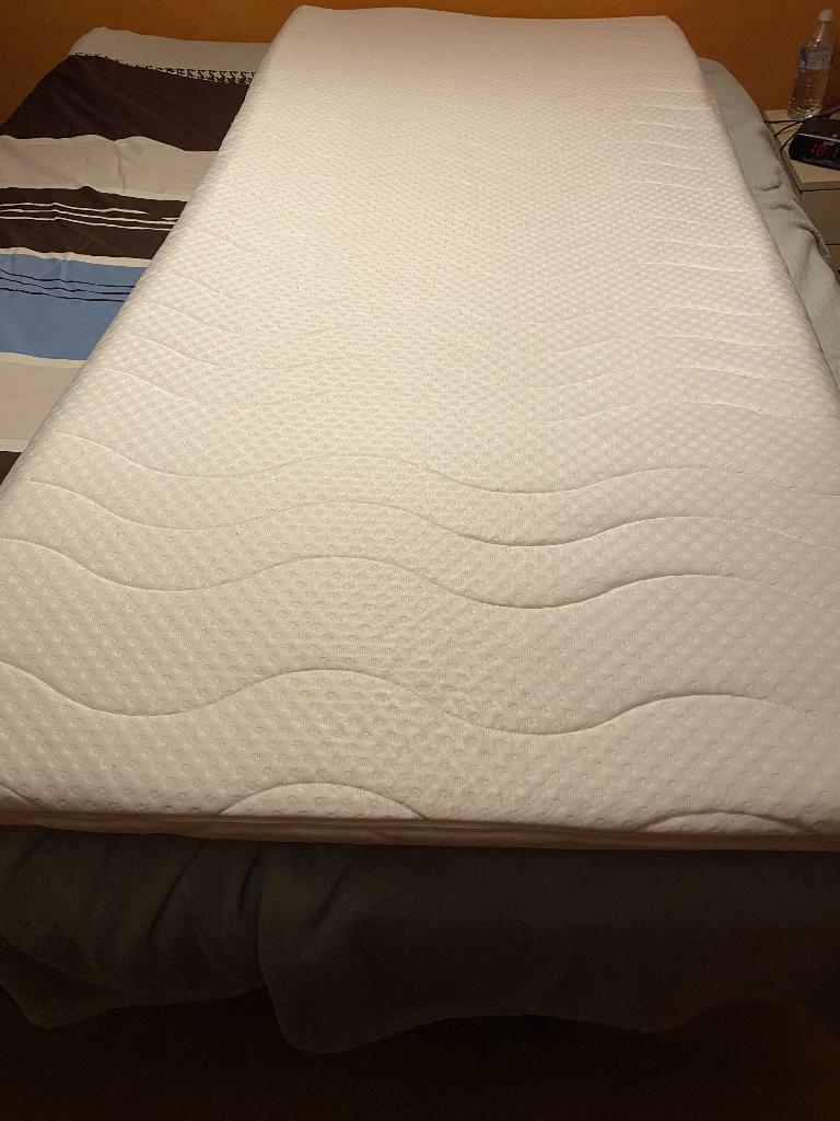 Topper matras 1 pers bed, Ophalen, 90 cm, Eenpersoons, Wit