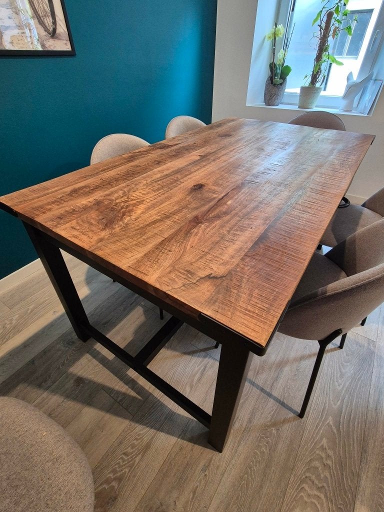 Table de salle à manger en manguier et métal, Maison & Meubles, Enlèvement, Neuf, Métal