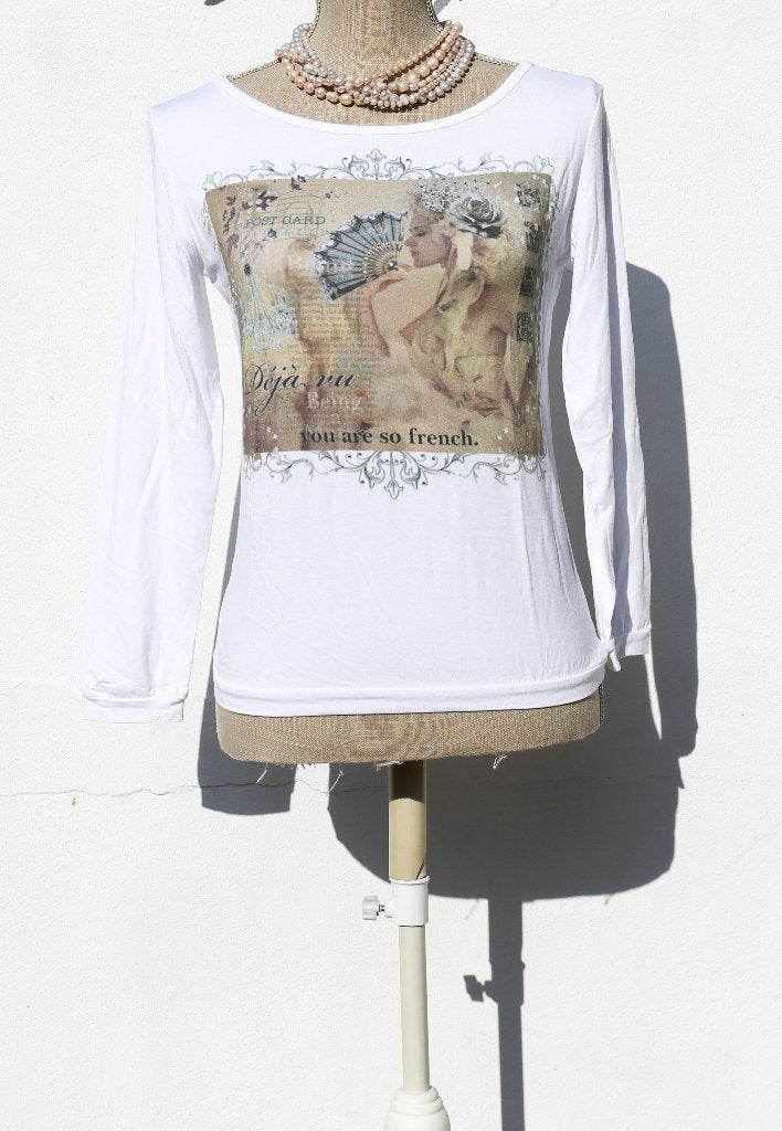 Leuk sprankelend T-shirt met lange mouwen S, Kleding | Dames, Avalanche, Wit, Ophalen of Verzenden, Zo goed als nieuw