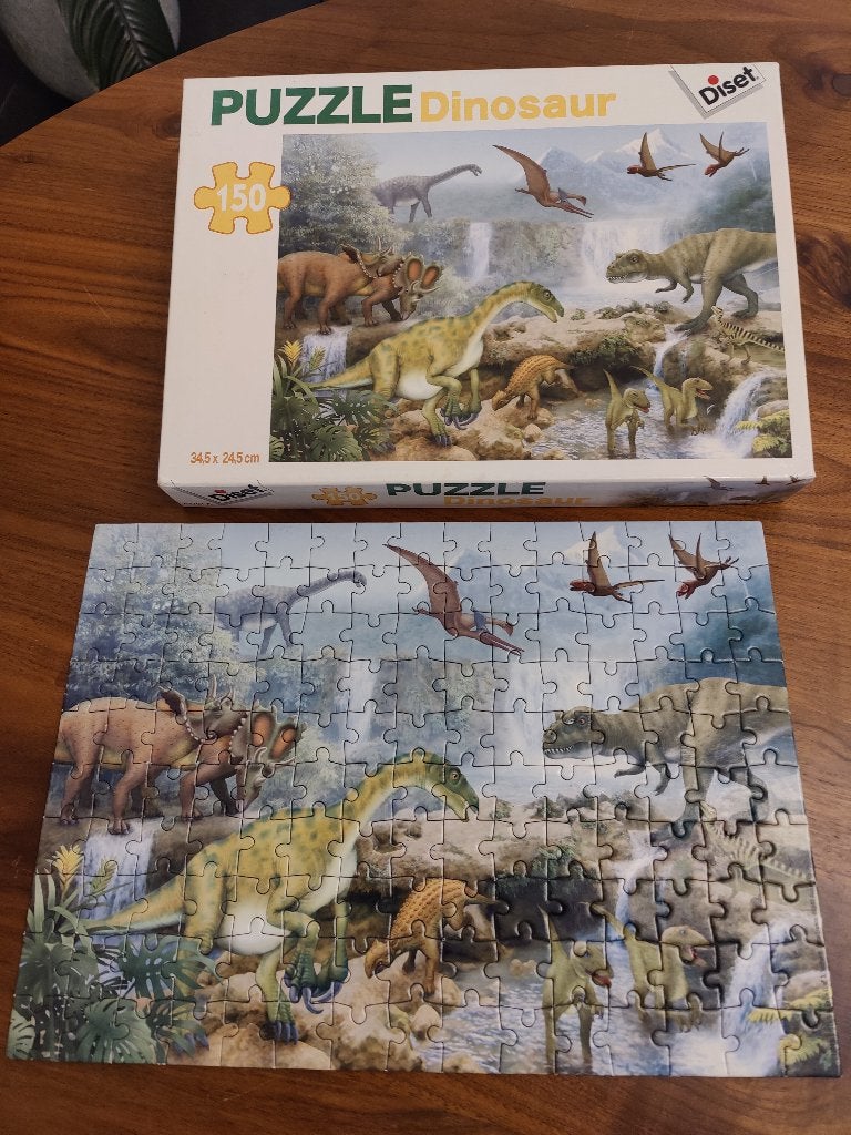 Mooi dinosaurus puzzel - 150 stuks, Kinderen en Baby's, Ophalen of Verzenden, Meer dan 50 stukjes, Zo goed als nieuw, 6 jaar of ouder