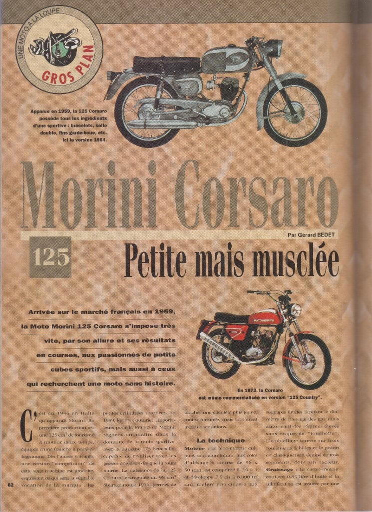 Moto Morini 125 Corsaro collection, Livres, Envoi, Utilisé