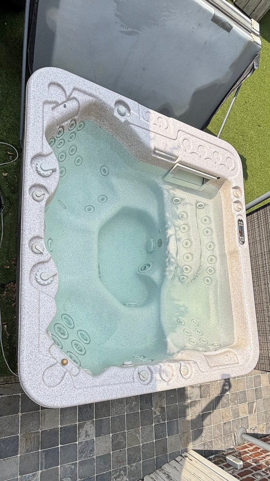 Clearwater Spas jacuzzi (5-6p) met cover, Ophalen, Gebruikt, Afdekzeil, Vast