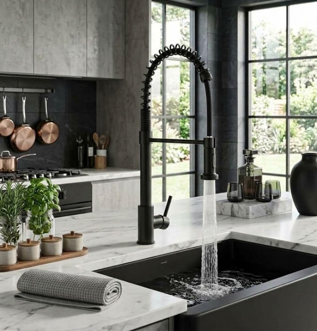 Mitigeur de Cuisine Noir Mat avec Douchette Extensible &, Enlèvement ou Envoi, Neuf