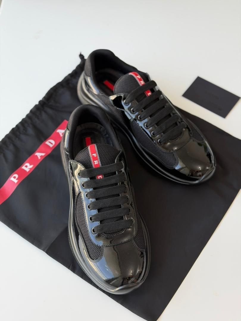 PRADA AMERICAN CUP BLACK EU40, Zwart, Ophalen of Verzenden, Zo goed als nieuw, Sneakers