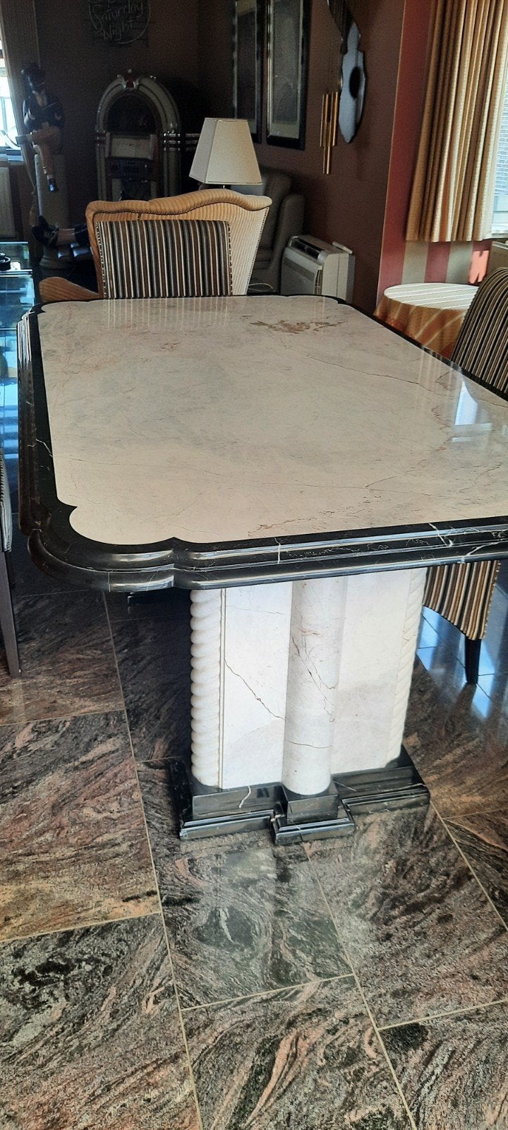 Marmer tafel en 4x stoel, Ophalen