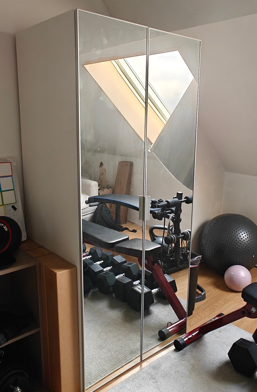 IKEA Kast met Spiegeldeuren en 2 Kledingroeden, Comme neuf, 50 à 100 cm, IKEA, 50 à 75 cm