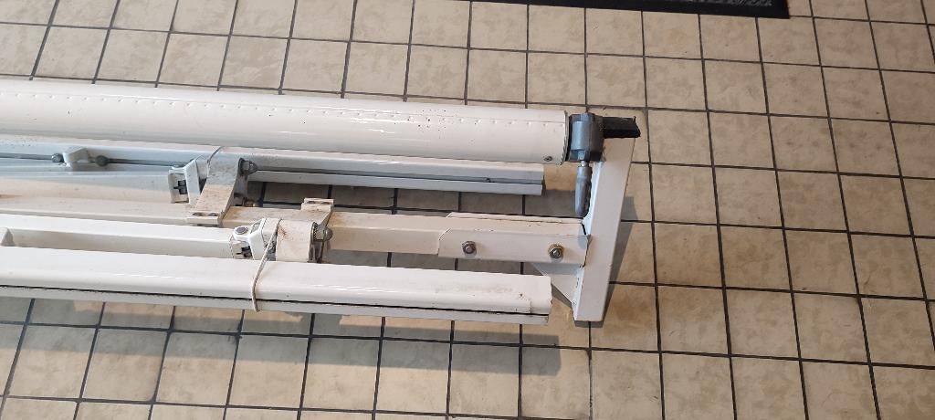 Zonneluifel dubbelzijdig op voet, Tuin en Terras, Zonneschermen, Ophalen, Gebruikt
