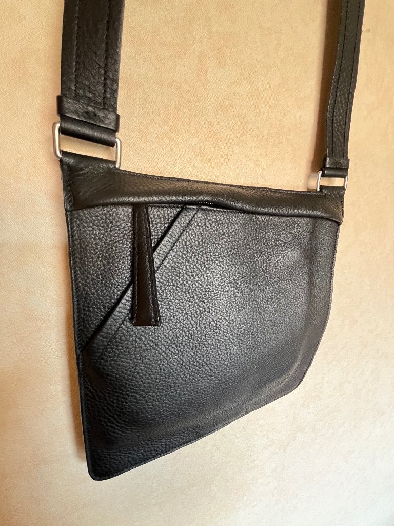 Cross-Over tas zwart leer -  serie Pullman, Ophalen of Verzenden, Zwart, Handtas