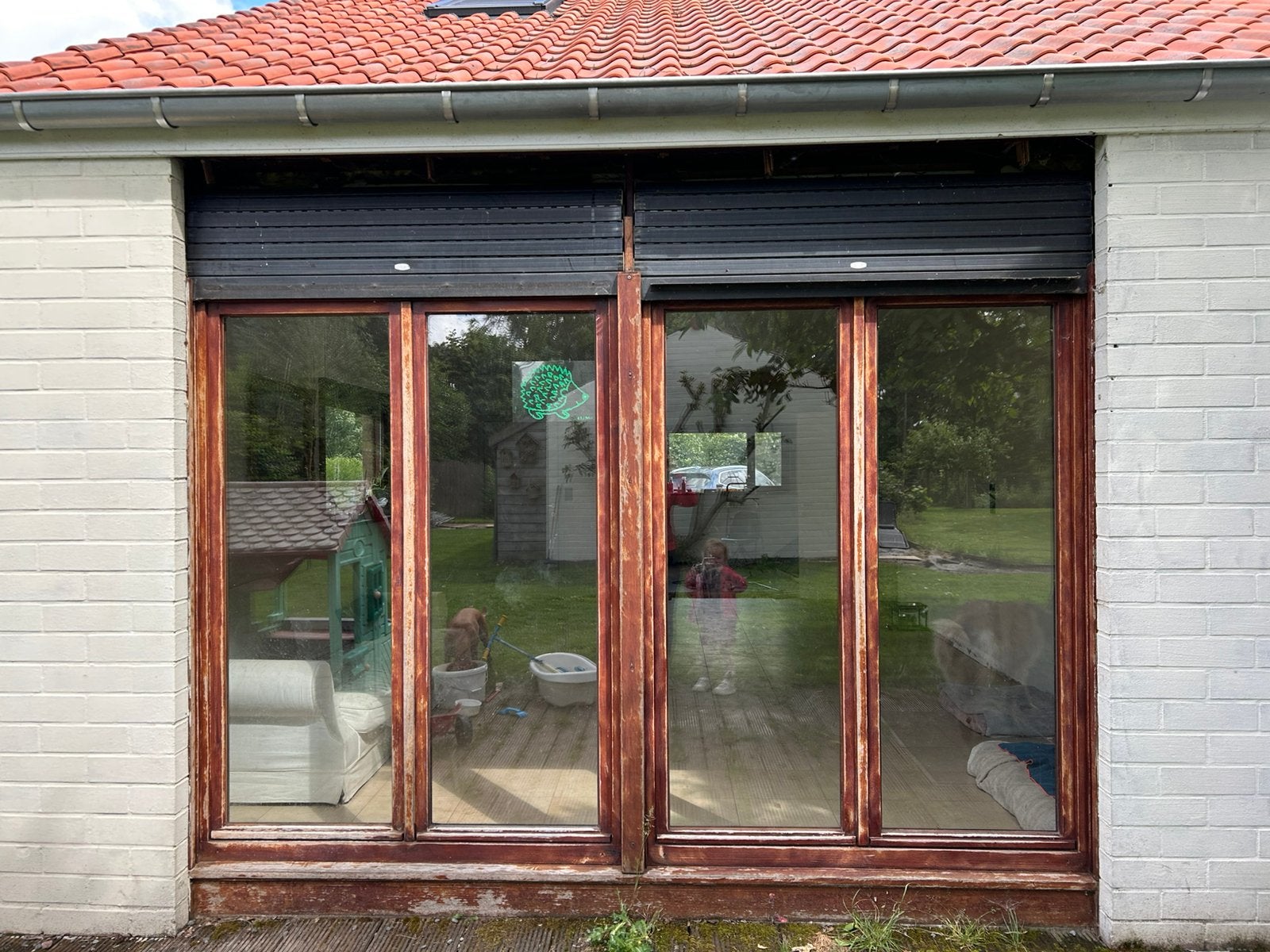 Houten ramen - dubbele beglazing, Doe-het-zelf en Bouw, Raamkozijnen en Schuifdeuren, Ophalen, Gebruikt, Hout, Inclusief glas