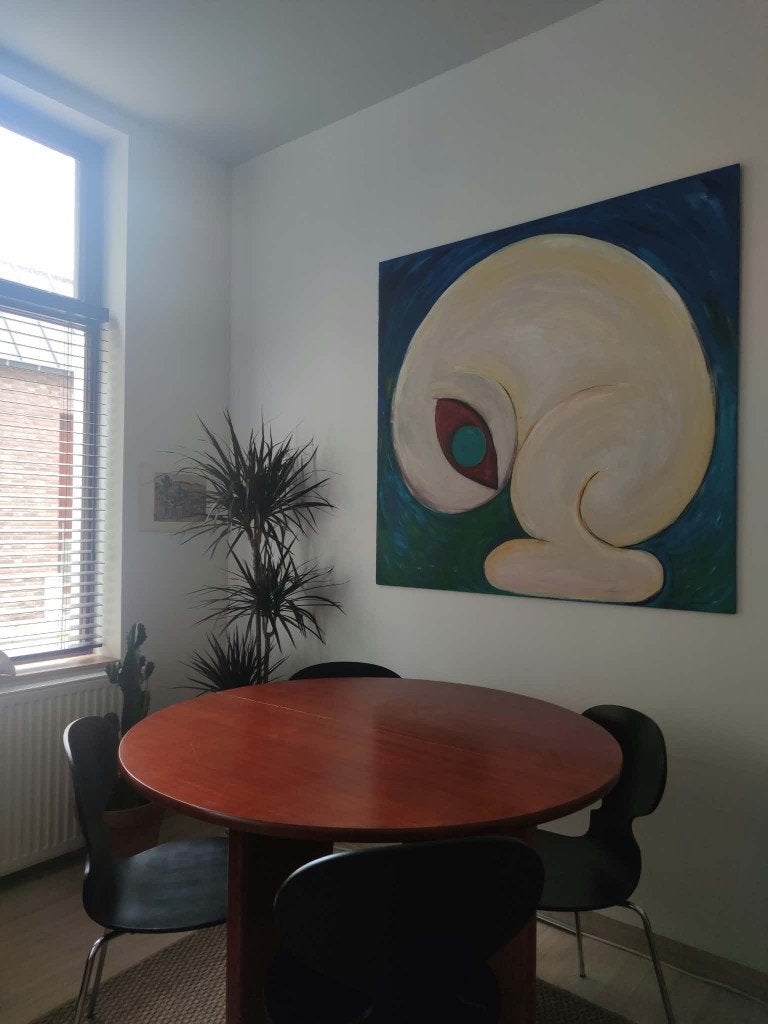 Vintage ronde eettafel – Mid-Century Modern, Ophalen, Gebruikt, Mid century, Vier personen
