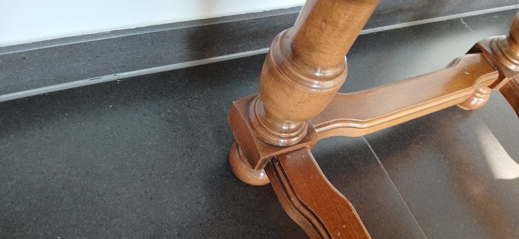 Table d'appoint carrée en bois marron, Klassiek, Moins de 55 cm, Carré, Enlèvement