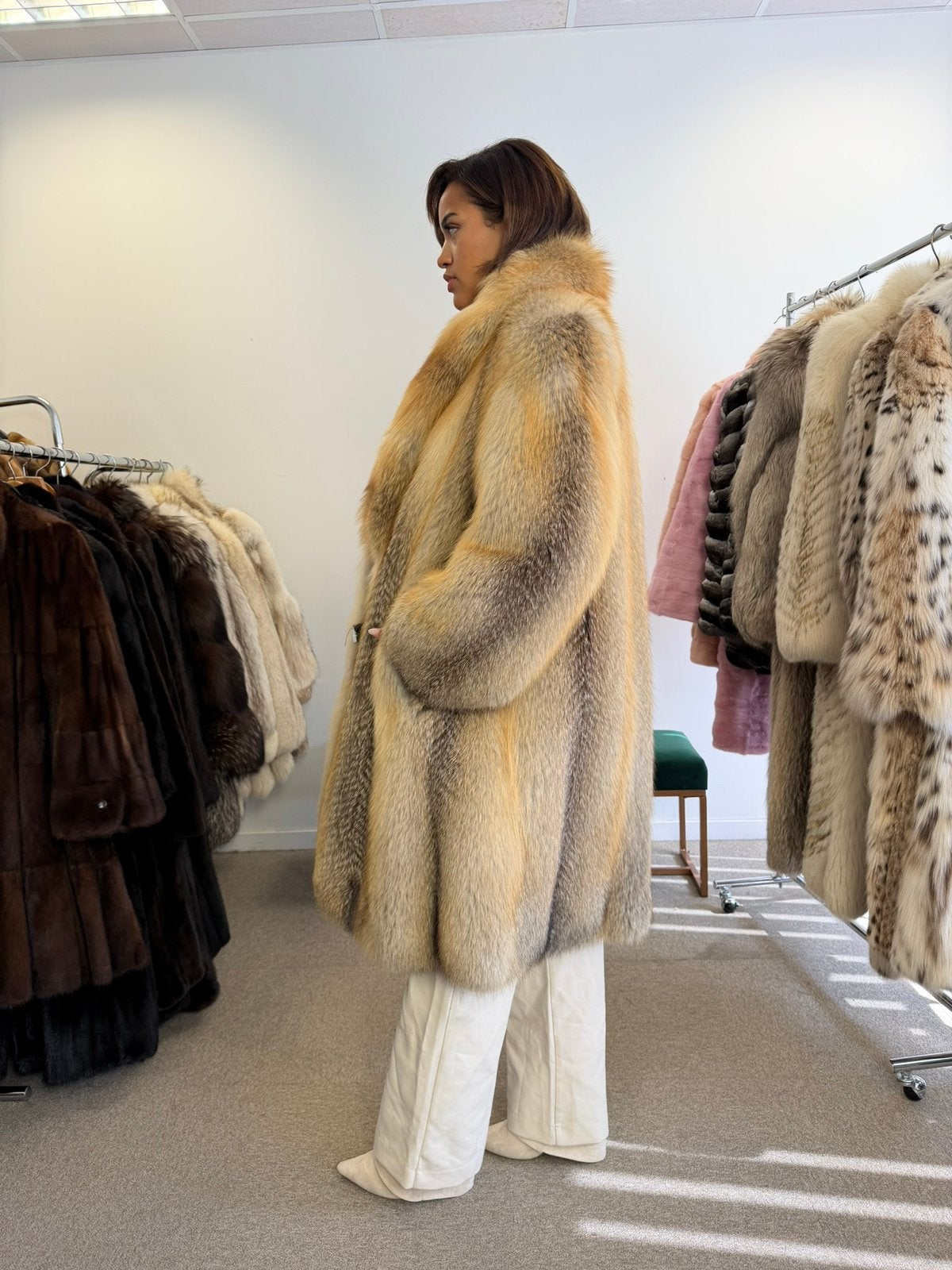 Golden island bontjas vossenbontjas, Kleding | Dames, Jassen | Winter, Ophalen of Verzenden, Zo goed als nieuw
