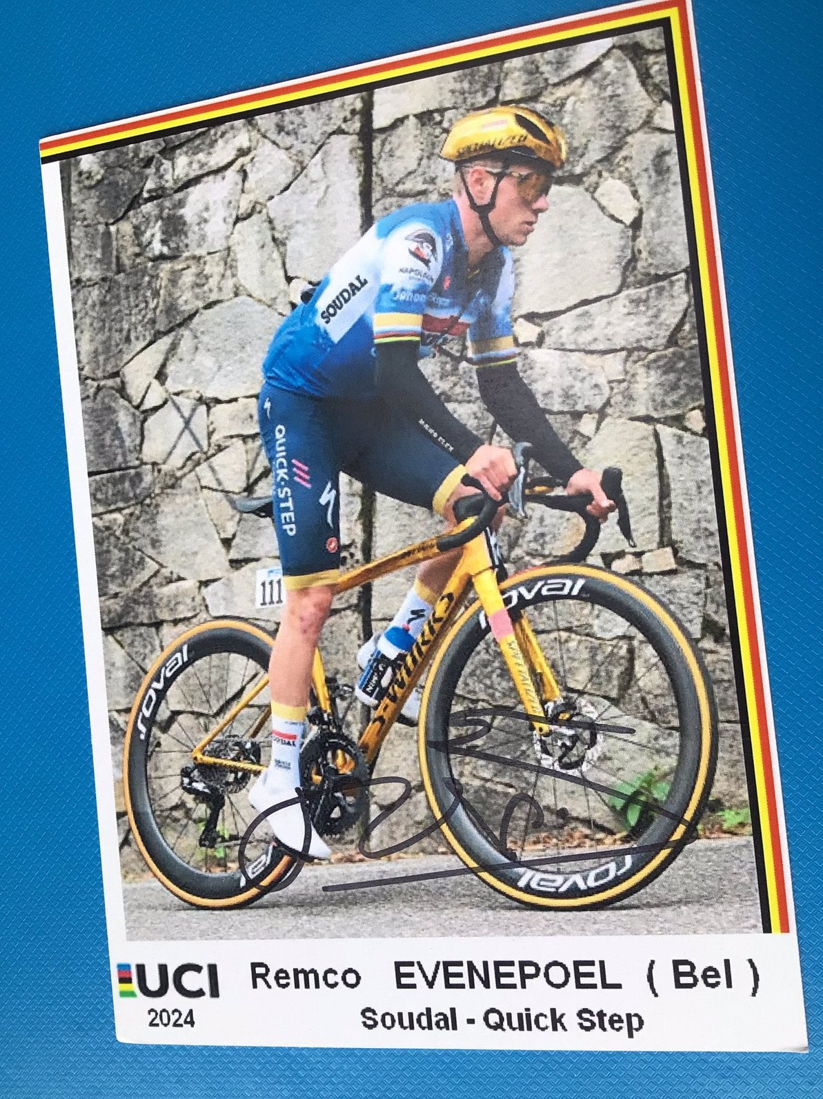 Wielerkaart 2024 team quick step remco evenepoel signe, Ophalen of Verzenden