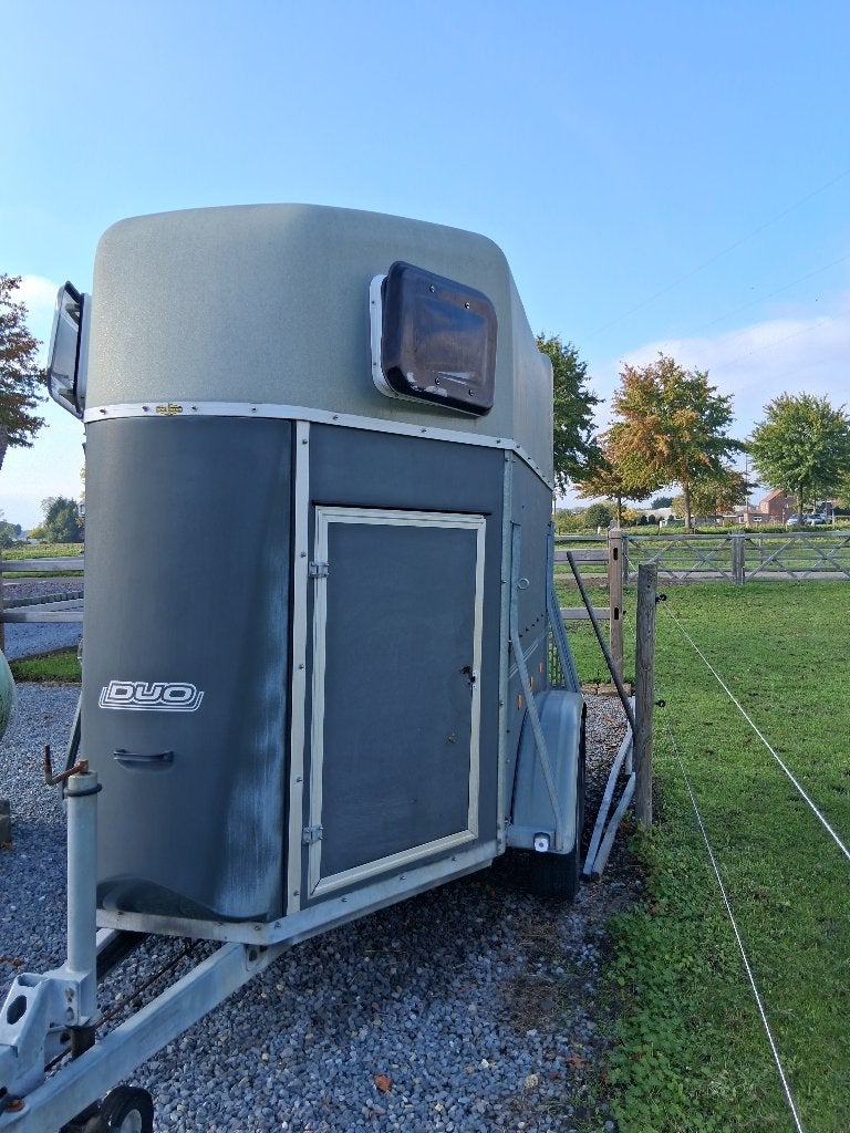 Bockmann Duo 2p/opknapper., Dieren en Toebehoren, Ophalen, Gebruikt, Overige materialen, 2-paards trailer