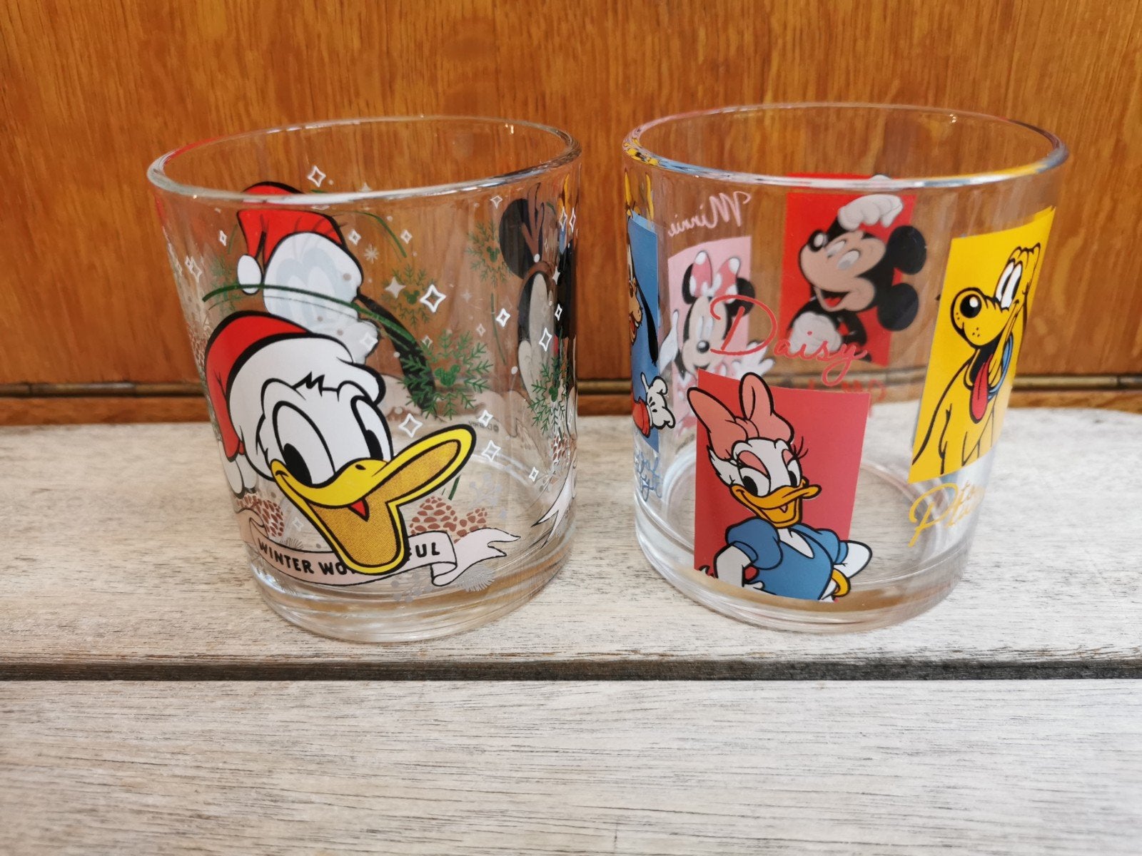 Disney glazen Kerst en Disney figuren prijs per set, Verzamelen, Ophalen of Verzenden, Zo goed als nieuw, Frisdrankglas