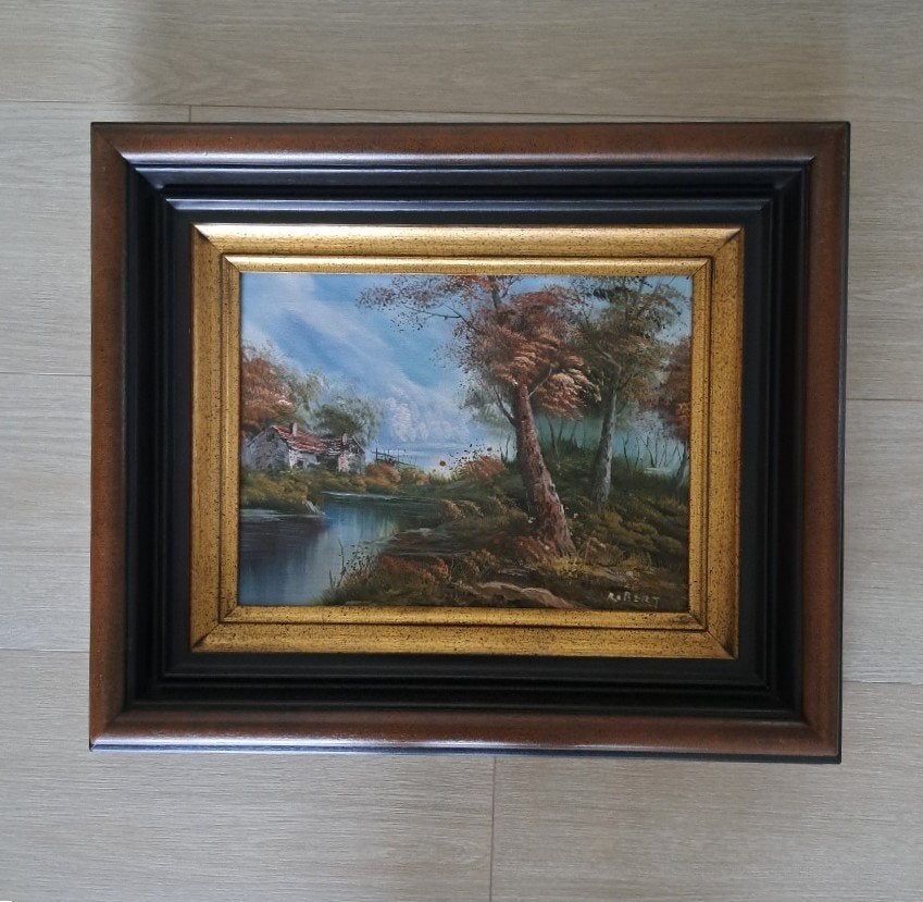 Gesigneerd Olieverf schilderij op doek - 1950-1960, Doek, Ophalen of Verzenden, Gesigneerd, Landschap