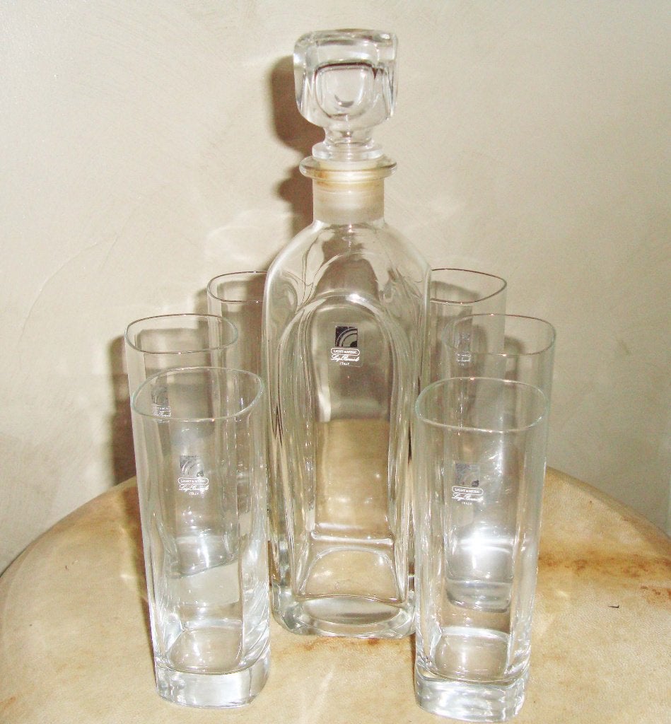 1 carafe Luigi Bormioli neuve + 6 verres neufs - parf. état, Neuf, Service complet, Enlèvement ou Envoi, Autres matériaux