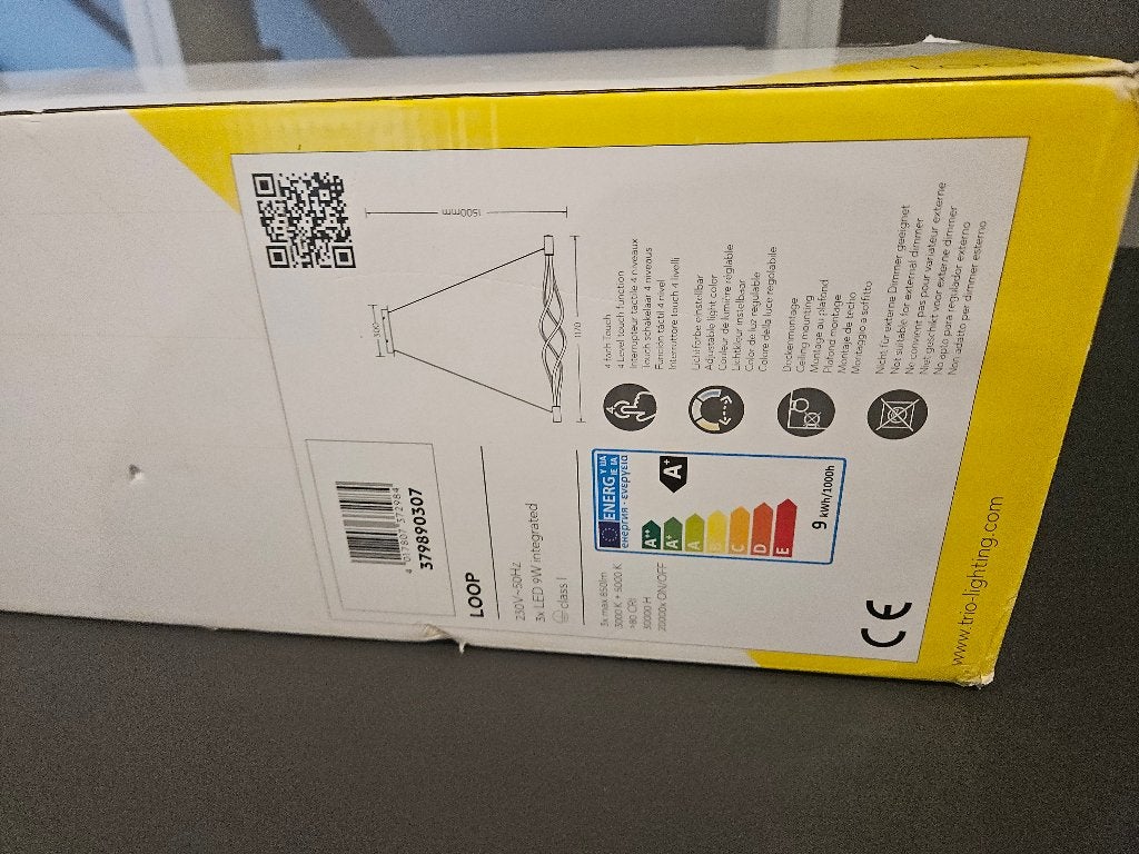 Moderne hanglamp LED Hanglamp lichtkleur en niv ikstelbaar, Ophalen, Zo goed als nieuw, Metaal, Modern