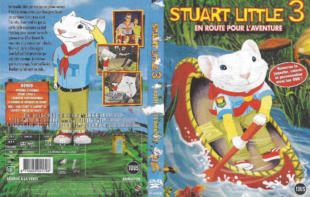 Le DVD Stuat Little 3, En Route Pour L'aventure de A. Paden, Animatie, Ophalen of Verzenden, Gebruikt, Inclusief DVD